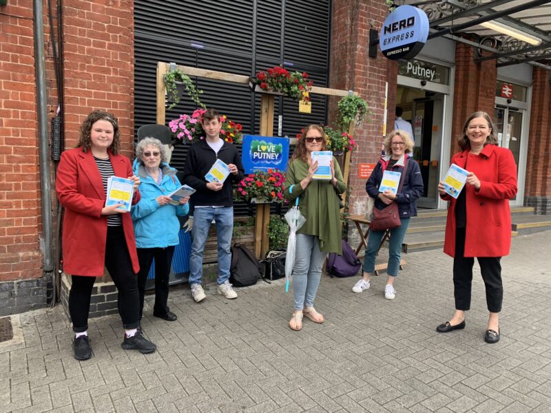Putney members out canvassing with Fleur Anderson MP